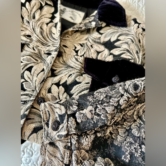 Vintage Chic Floral Jacket “My Boyfriend’s Back” Oversized S/M Velvet Lining - Picture 5 of 5